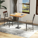 Set of 2 25 inches Bar Stools with Rust-proof Metal Frame and Soft Sponge Seat-Brown by LJGDeals