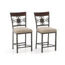 Set of 2 25 inches Bar Stools with Rust-proof Metal Frame and Soft Sponge Seat-Brown by LJGDeals