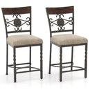 Set of 2 25 inches Bar Stools with Rust-proof Metal Frame and Soft Sponge Seat-Brown by LJGDeals