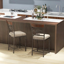 Set of 2 25 inches Bar Stools with Rust-proof Metal Frame and Soft Sponge Seat-Brown by LJGDeals