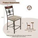 Set of 2 25 inches Bar Stools with Rust-proof Metal Frame and Soft Sponge Seat-Brown by LJGDeals