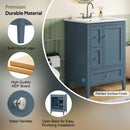 Modern Bathroom Vanity With Sink, Soft Close Drawers & Door, Storage Rack