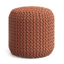 Wynne - Round Knitted Outdoor / Indoor Pouf - Orange by HouseOfZazla