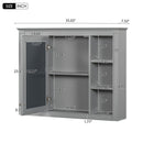 Wall Mounted Medicine Cabinet With Mirror, Storage Cabinet Featuring 6 Open Shelves And Adjustable Interior by HouseOfZazla