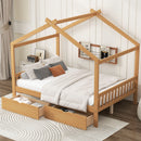 House Style Platform Bed With Headboard, Footboard, 2 Drawers, And Roof Design by HouseOfZazla