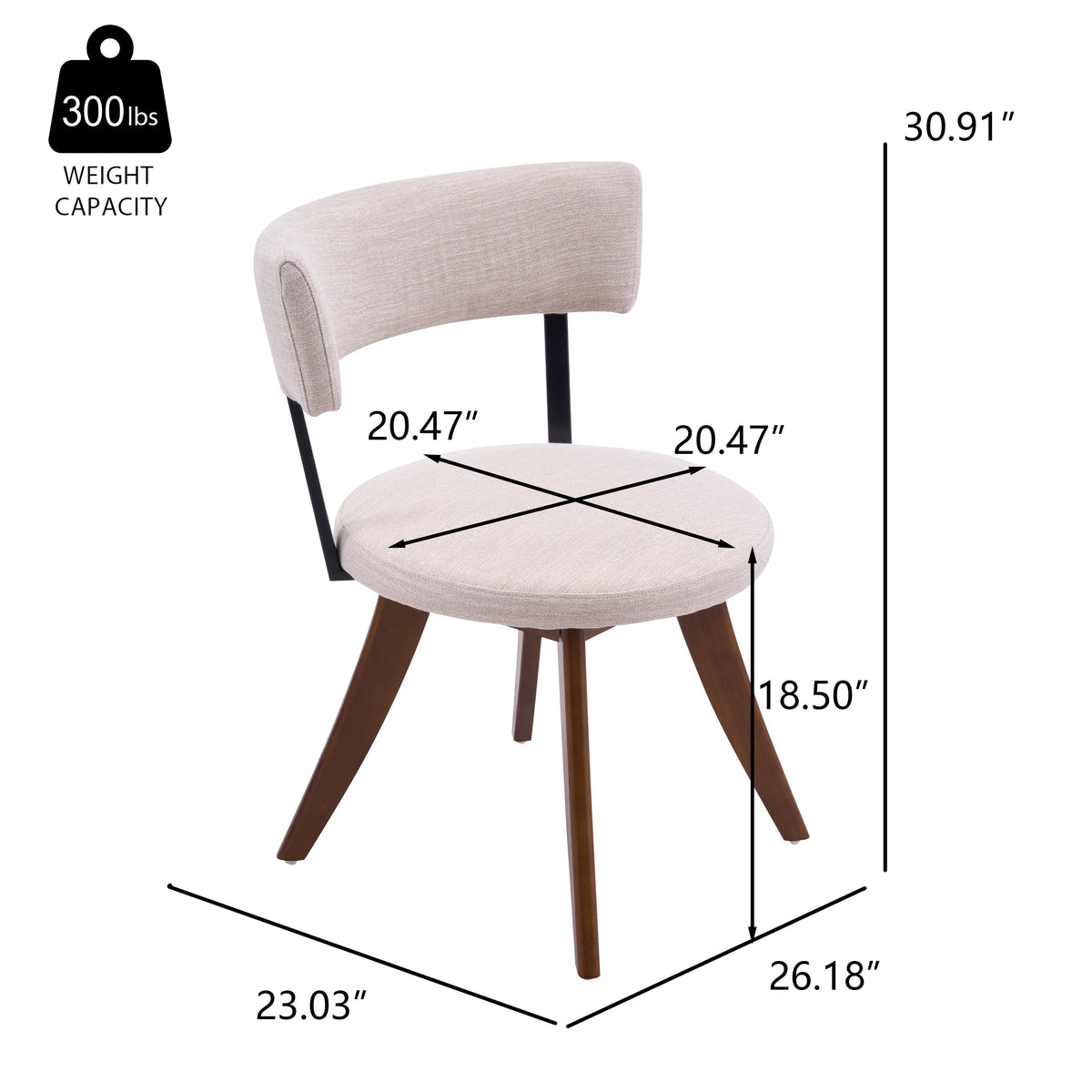Modern Upholstered Dining Chairs with Curved Back, photo 2 of 10