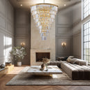 48-Inch Gold Tiered Crystal Tube Chandelier by HouseOfZazla