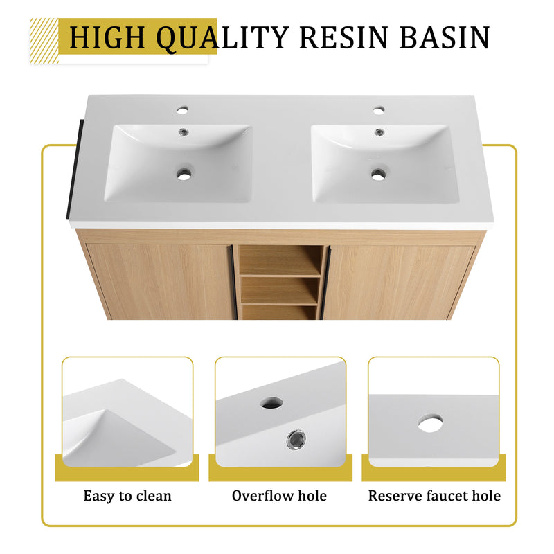48" Freestanding Bathroom Vanity With Resin Double Sink, photo 10 of 10