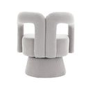 360 Degree Swivel Cuddle Barrel Accent Chairs, Round Armchairs with Wide Upholstered, Fluffy Fabric Chair for Living Room, Bedroom, Office, Waiting Rooms