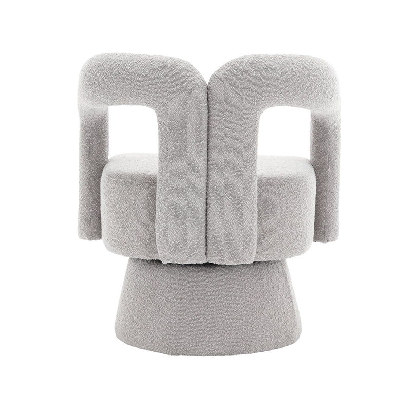 360 Degree Swivel Cuddle Barrel Accent Chairs, Round Armchairs with Wide Upholstered, Fluffy Fabric Chair for Living Room, Bedroom, Office, Waiting Rooms