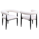 Notting - Upholstered Dining Arm Chair (Set of 2) In And Open C Shaped Backrest - Cream by HouseOfZazla