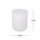 Outdoor End Table With Scallop Edge - Antique White