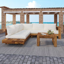 Outdoor 4pc Acacia Wood Sectional Patio Sofa Set by HouseOfZazla