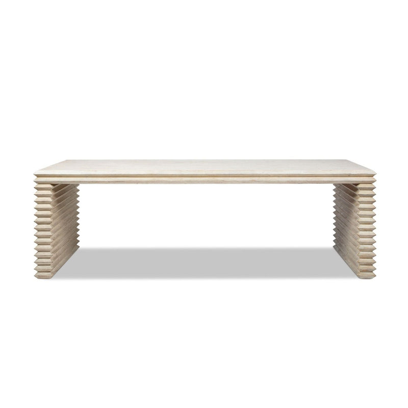 Veda - Geometric Waterfall Dining Table - White, photo 3 of 13