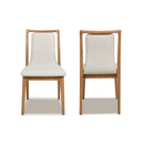 Scandi - Upholstered Dining Chair, Stain Resistant High (Set of 2) - Natural Light Brown / White Pepper by HouseOfZazla