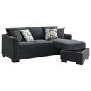 Pacheco - Upholstered Sleeper Sectional Chaise Sofa With Pocket Coils And Reversible Cushions - Dark Gray by HouseOfZazla