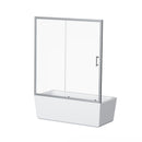 Single Sliding Shower Door For Bathtub With Handle - Chrome by HouseOfZazla