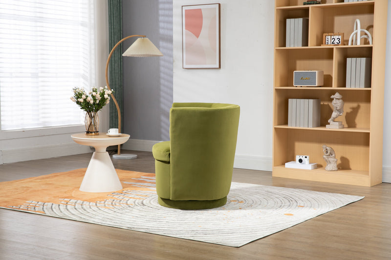 Swivel Barrel Chair, Comfy Round Accent Chair with storage for Living Room, 360 Degree Swivel Barrel Club Chair, Leisure Arm Chair for Nursery, Hotel, Bedroom, Office