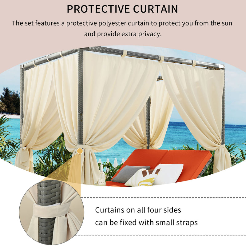 Adjustable Sun Bed With Curtain,High Comfort,With 3 Colors
