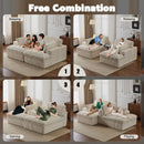 Double Chaise Lounge Chair, Oversized Upholstered Sleeper Cloud Couch