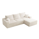 L Shaped Sectional Sofa, Full Compression 3 Seater Cloud Couch With Chaise by HouseOfZazla