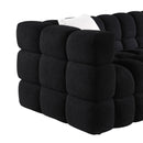 84.3 length, 35.83" deepth, human body structure for USA people, marshmallow sofa,boucle sofa, White color,3 seater