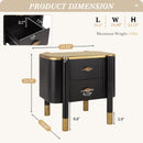 Contemporary 2 Drawers Nightstand with Curved Profile Design