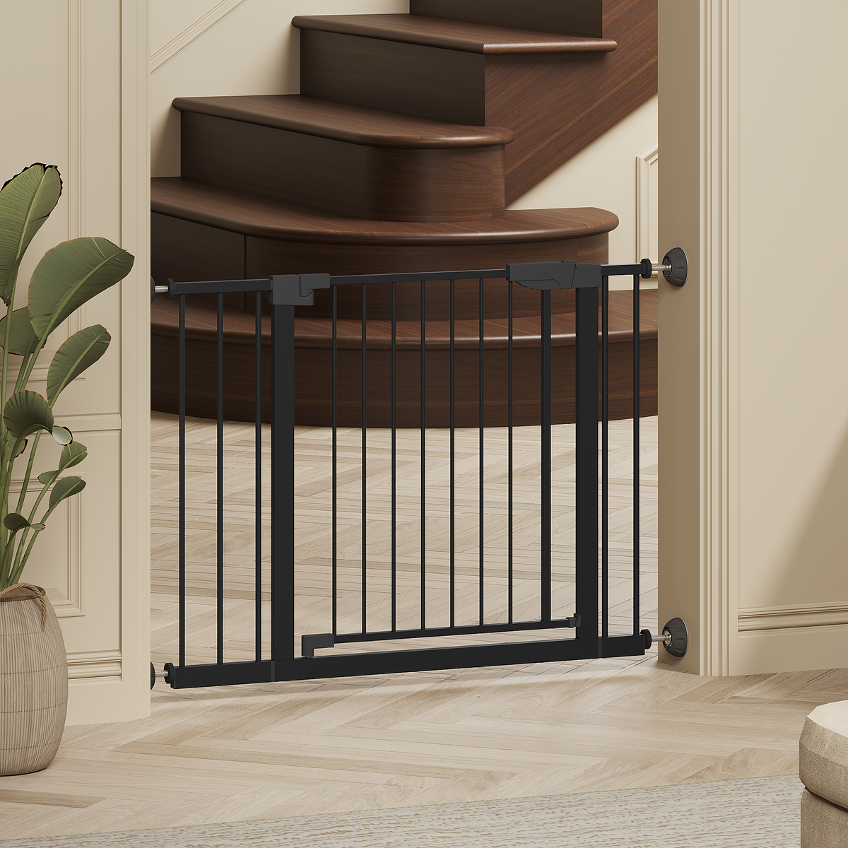 Wide Baby Gate with Wall Protector for Stairs and Doorways, photo 9 of 10