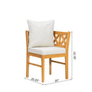 Farmhouse Modern Dining Corner Chairs (Set of 2) With Handwoven Rattan Backrests And Solid Wood Legs - Natural / White by Unique Piece Furniture