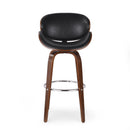 Lumos Mid Century Modern Upholstered Swivel Barstool by HouseOfZazla