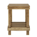 2 Tier End Table With Open Shelves, Natural Wood by HouseOfZazla