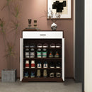 Freestanding Wooden Shoe Cabinet, 4 Tier Organizer With Drawer by HouseOfZazla