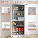 Industrial Metal Kitchen Pantry Cabinet With Adjustable Shelves - White