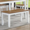 6 Piece Dining Set Table With 4 Side Chairs And Bench - Light Brown / White by HouseOfZazla