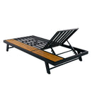 Black Iron + Teak Finish Wood Chaise Lounge Frame by HouseOfZazla