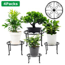 4Packs Iron Plotted Plant Stands Shelves Heavy Duty Round Flower Pot Holder Rack Home Yard Garden Patio DŽcor