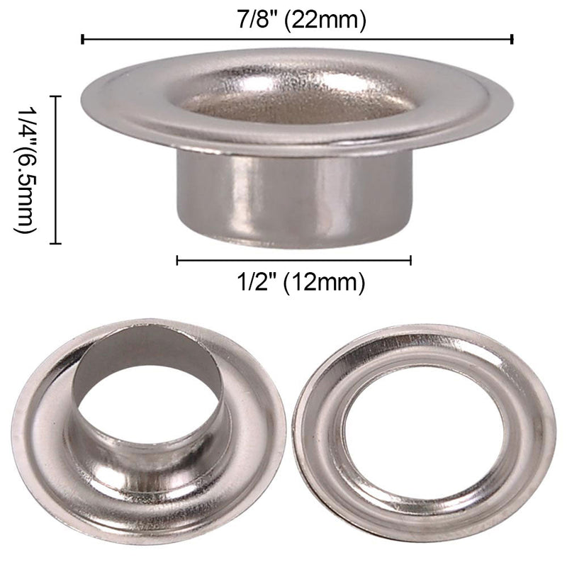 Yescom 1/4" 3/8" 1/2" #0 #2 #4 Grommet & Washer Brass/ Nickel