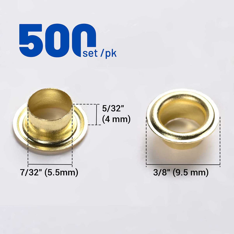 Yescom Copper Brass Grommet & Washer Eyelets(1/2", 3/8", 7/32" Options)