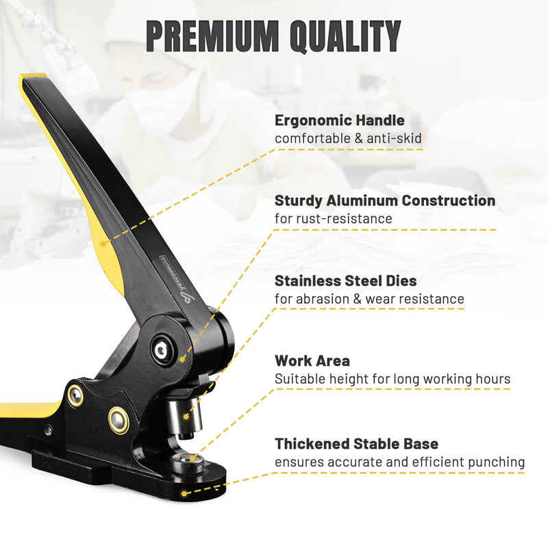 Yescom Eyelet Grommet Press with Dies, Copper Grommet & Washer