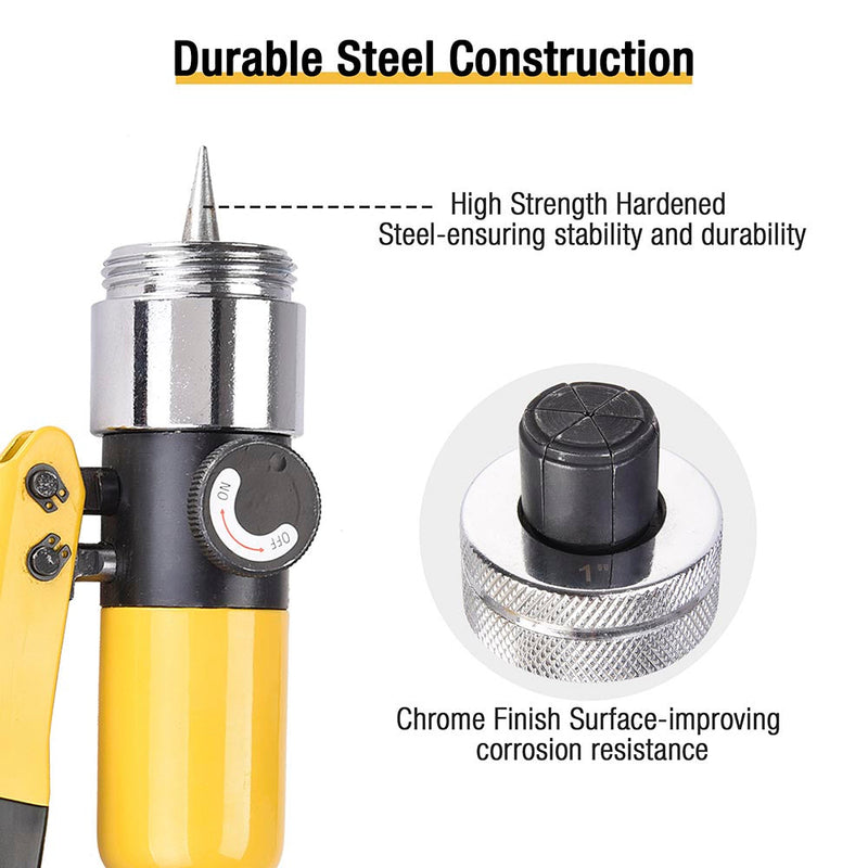 Yescom Hydraulic Tube Expander Pipe Expanding Tool 7Heads(3/8 to 1 1/8)