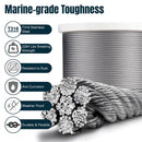 Yescom 4.8mm Wire Rope Type 316 Stainless Steel, 7x19, 3/16"x500'