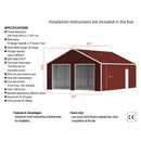 [25X33FT] Alora Heavy-Duty Dual-Door Galvanized Steel Storage Shed (SAK72345) by SAKSBY WHOLESALE