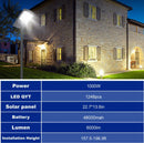 2600W Solar Street Lights Outdoor,Solar Security Flood Lights 42000lumens 6500K Dusk to Dawn Without Motion Sensor IP66 Waterproof for Parking Lot,Stadium,Garden,Yard,Basketball