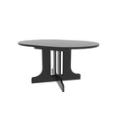 Dining Table For Farmhouse Kitchen Expandable Oval Table Top With Removable Leaf Trestle X Shaped Base - Black by HouseOfZazla