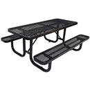 Rectangular Outdoor Steel Picnic Table With Umbrella Pole by HouseOfZazla