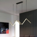 GobekUsa Contemporary Zigzag Pendant LED Light Fixture with Metal Suspension