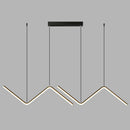 GobekUsa Contemporary Zigzag Pendant LED Light Fixture with Metal Suspension