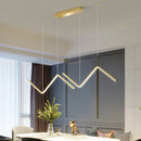 GobekUsa Contemporary Zigzag Pendant LED Light Fixture with Metal Suspension