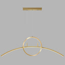GobekUsa Modern LED Pendant Light Fixture: Circle and Linear Design with Metal Hanging