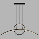 GobekUsa Modern LED Pendant Light Fixture: Circle and Linear Design with Metal Hanging